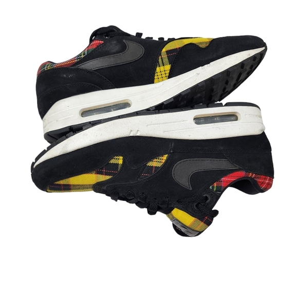 Nike Air Max 1 SE Tartan AV8219-001 Black University Red Yellow Plaid 9 - Picture 3 of 7